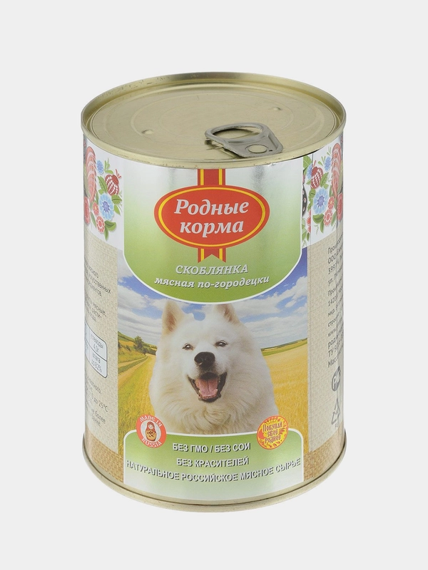 Корм влажный для собак Родные Корма, скоблянка мясная по-городецки, 970 г