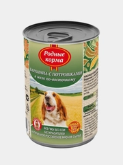 Корм влажный для собак Родные Корма, баранина с потрошками в желе по-восточному, 410 г