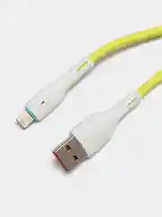Желтый кабель USB на Lightning GFPower F16L, с индикацией, 1 метр, 3.6A, ПВХ, 8-pin