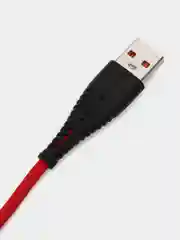 Красный кабель USB на Lightning "GFPower 19L", 1 метр, 2.4A, силикон, iPhone 8-pin