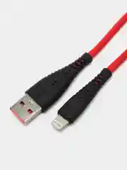 Красный кабель USB на Lightning "GFPower 19L", 1 метр, 2.4A, силикон, iPhone 8-pin