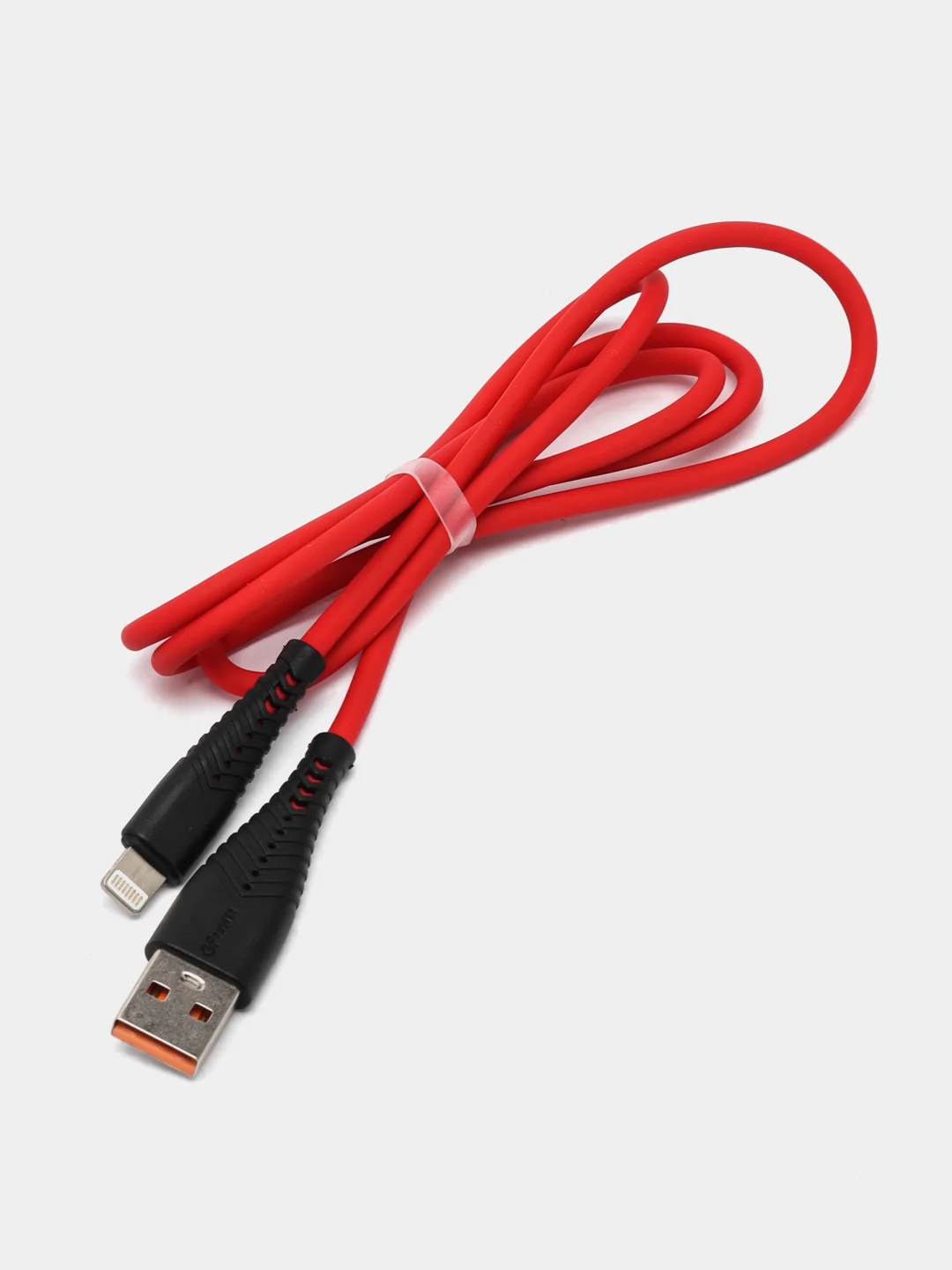 Красный кабель USB на Lightning "GFPower 19L", 1 метр, 2.4A, силикон, iPhone 8-pin