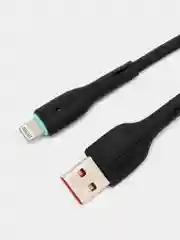 Черный кабель USB на Lightning GFPower F16L, с индикацией, 1 метр, 3.6A, ПВХ, 8-pin