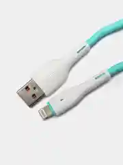 Зеленый кабель USB на Lightning GFPower F16L, с индикацией, 1 метр, 3.6A, ПВХ, 8-pin