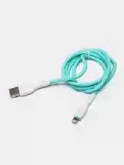 Зеленый кабель USB на Lightning GFPower F16L, с индикацией, 1 метр, 3.6A, ПВХ, 8-pin
