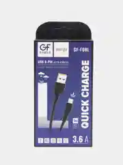 Кабель USB на Lightning "GFPower F08L", 1 м, 3.6A, ПВХ, iPhone 8-pin, чёрный