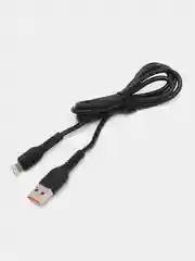 Черный кабель USB на Lightning GFPower 42L, 1 метр, 2.4A, материал TPE, iPhone 8-pin