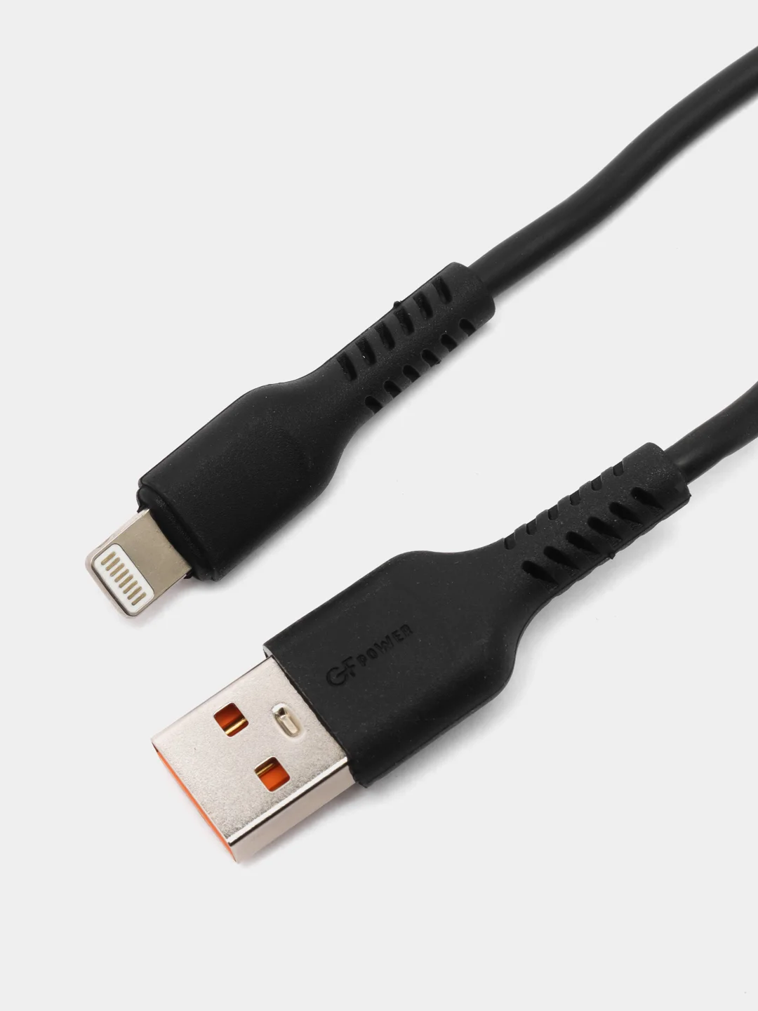 Черный кабель USB на Lightning GFPower 42L, 1 метр, 2.4A, материал TPE, iPhone 8-pin
