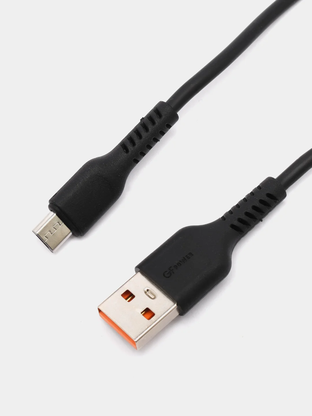 Черный кабель USB на Micro-USB "GFPower 42M", 1 метр, 2.4A, материал TPE, Android