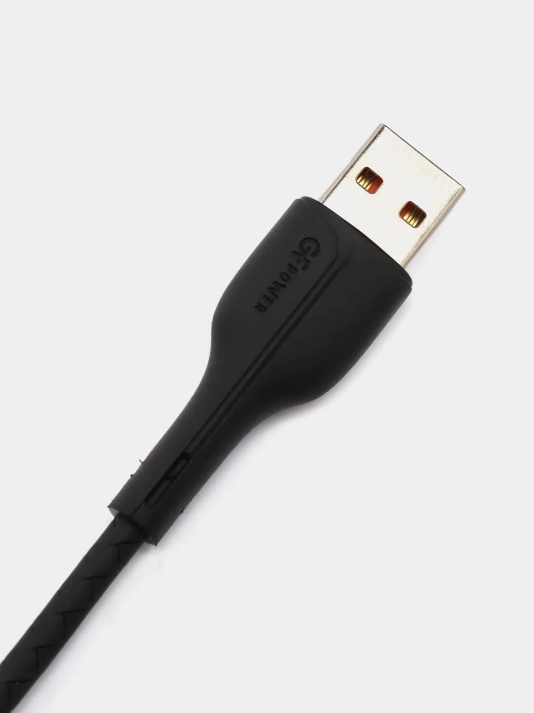 Черный кабель USB на Lightning "GFPower 15L", 1 метр, 2.4A, материал TPE, iPhone 8-pin