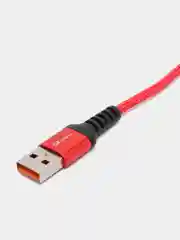 Красный кабель USB- 8-pin GFPoWeR 02L, 1 м, 2.4A, нейлон (Lightning)