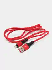 Красный кабель USB- 8-pin GFPoWeR 02L, 1 м, 2.4A, нейлон (Lightning)