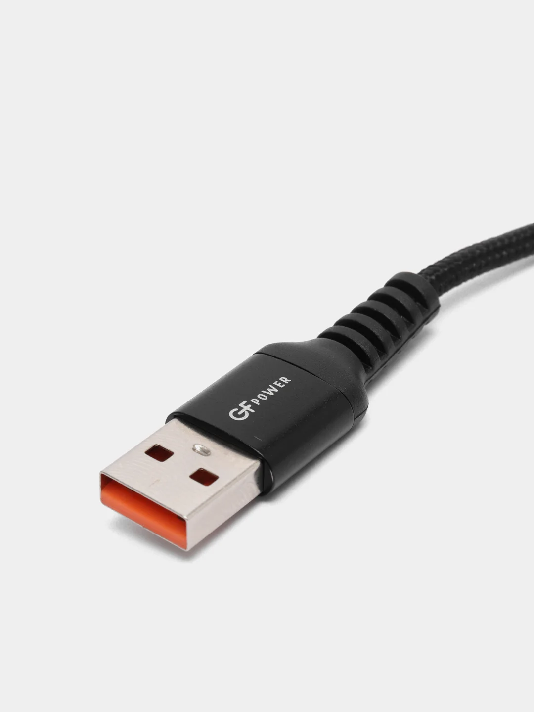 Черный кабель USB- 8-pin GFPoWeR 02L, 1 м, 2.4A, нейлон (Lightning)