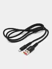 Черный кабель USB- 8-pin GFPoWeR 02L, 1 м, 2.4A, нейлон (Lightning)