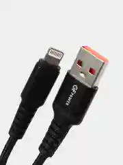 Черный кабель USB- 8-pin GFPoWeR 02L, 1 м, 2.4A, нейлон (Lightning)