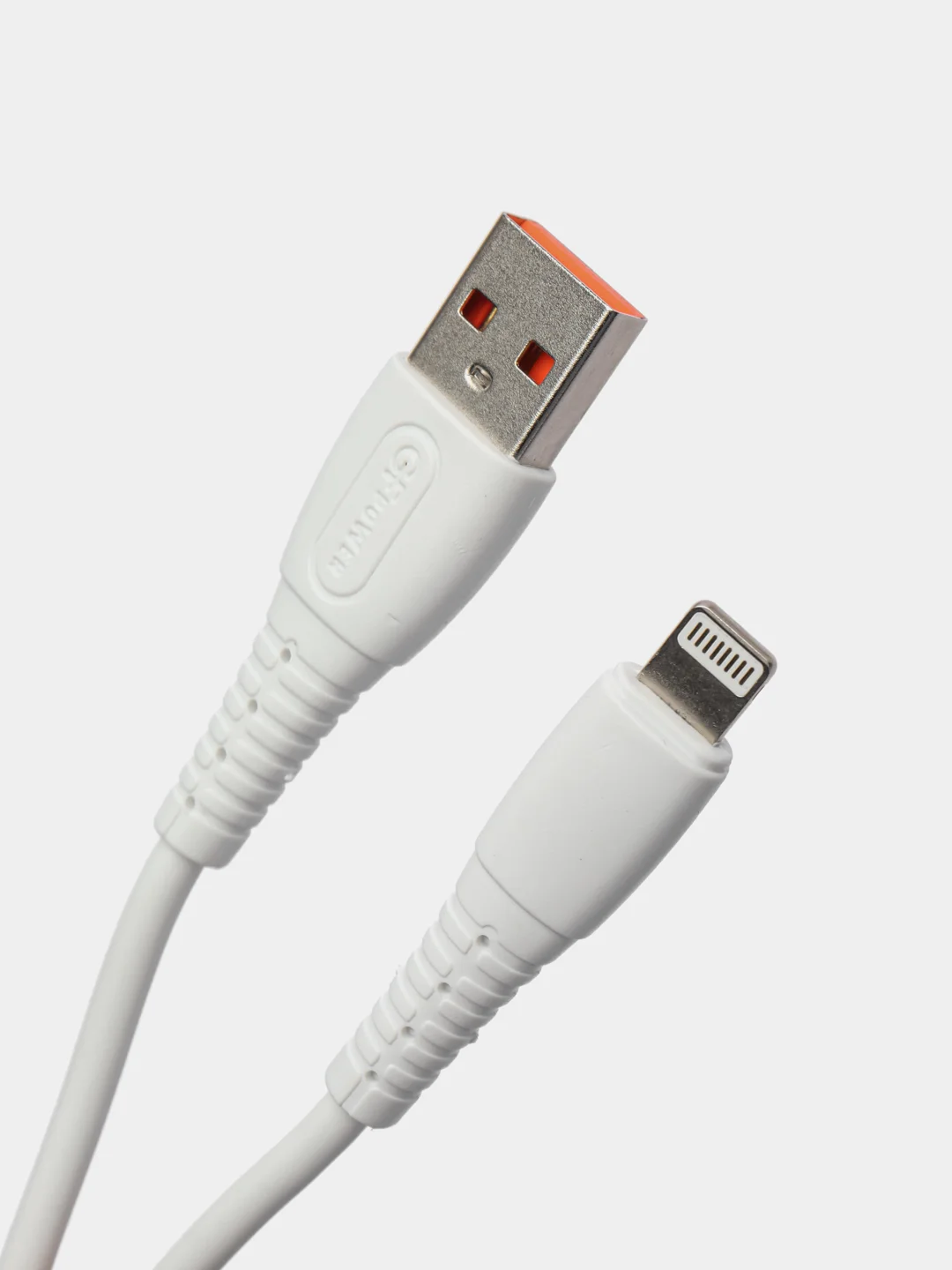 Белый кабель USB на Lightning "GFPower 07L", 1 метр, 2.4A, силикон, iPhone 8-pin