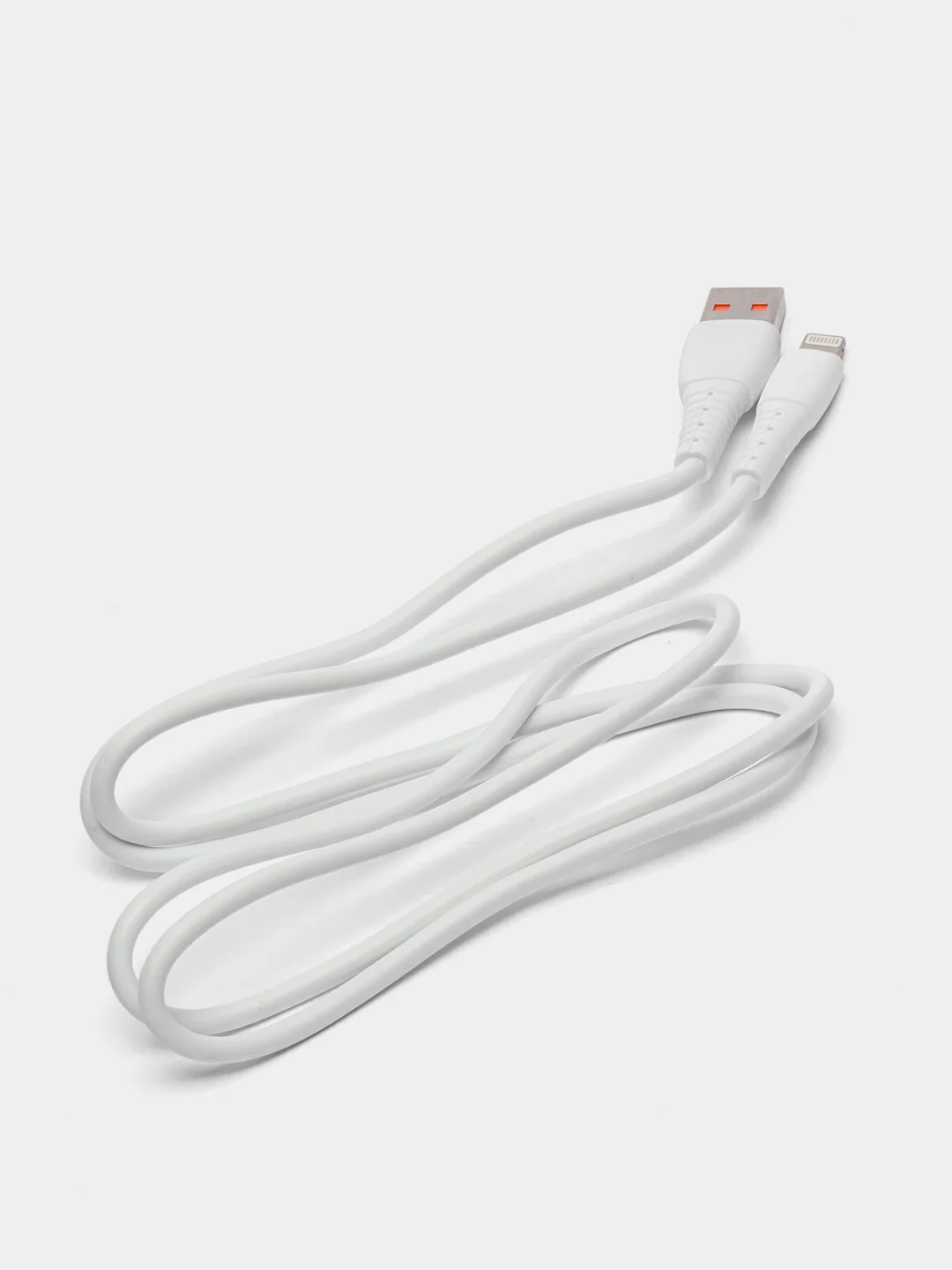 Белый кабель USB на Lightning "GFPower 07L", 1 метр, 2.4A, силикон, iPhone 8-pin