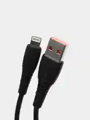 Черный кабель USB на Lightning "GFPower 07L", 1 метр, 2.4A, силикон, iPhone 8-pin