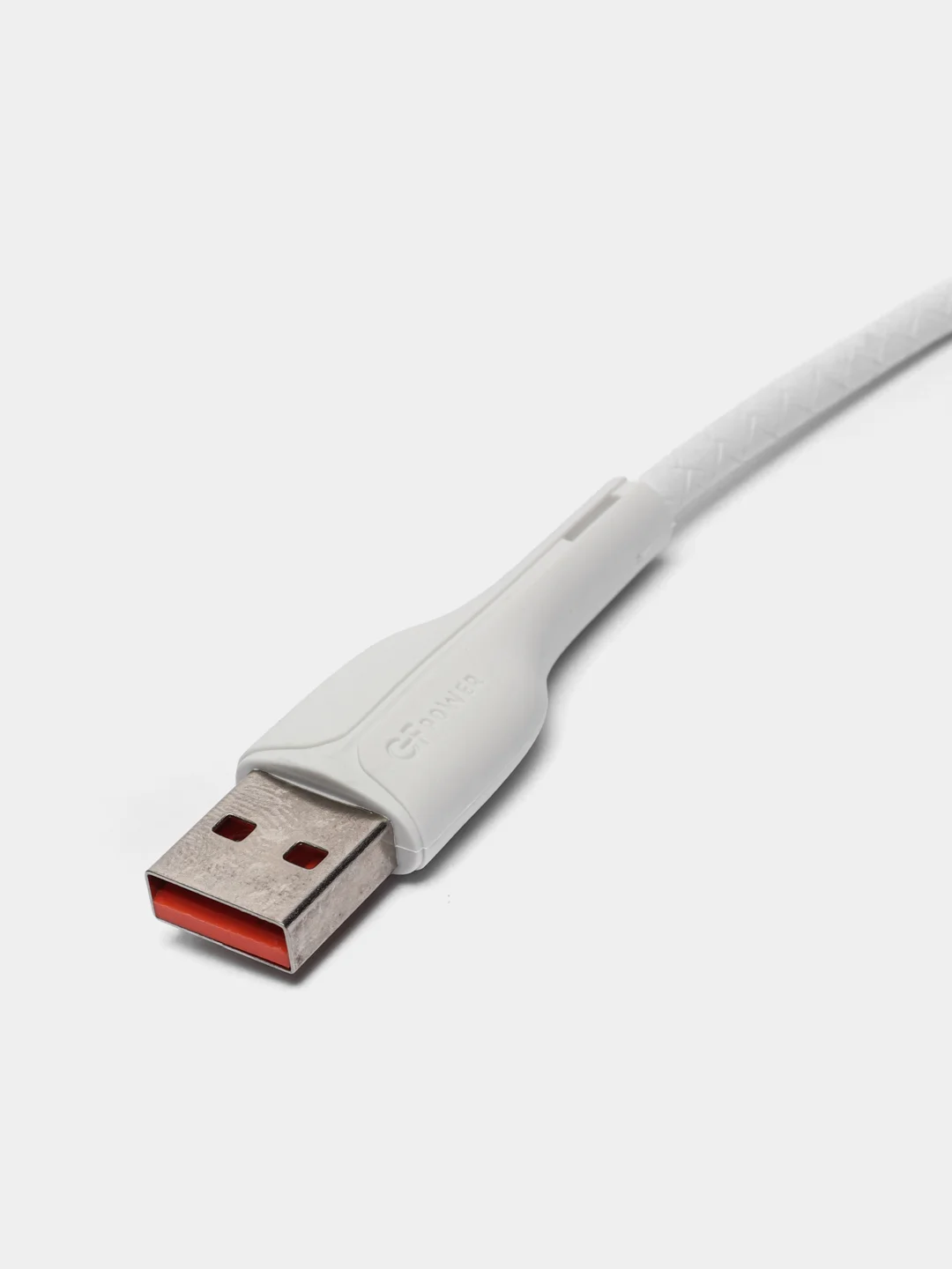 Белый кабель USB на Lightning "GFPower 15L", 1 метр, 2.4A, материал TPE, iPhone 8-pin