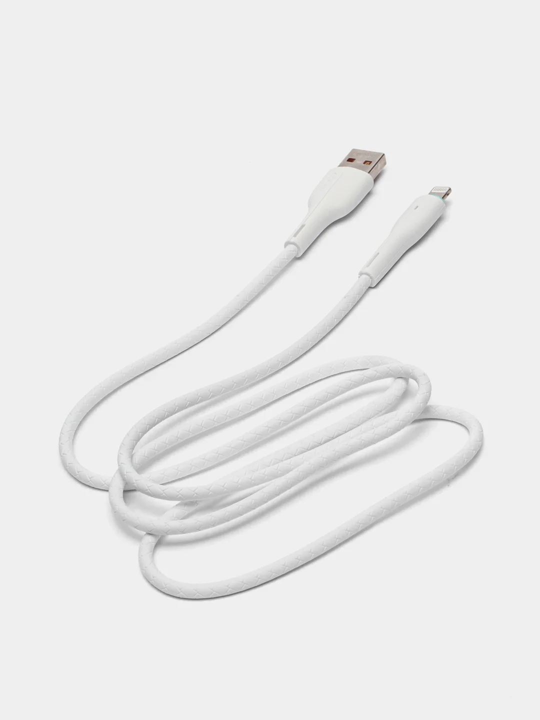 Белый кабель USB на Lightning "GFPower 15L", 1 метр, 2.4A, материал TPE, iPhone 8-pin