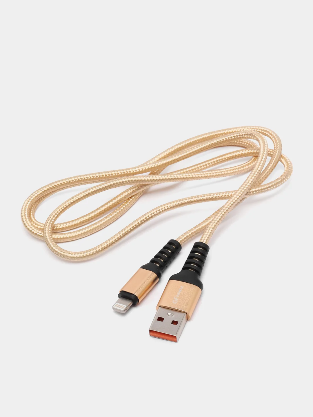 Золотой кабель USB- 8-pin GFPoWeR 02L, 1 м, 2.4A, нейлон (Lightning)
