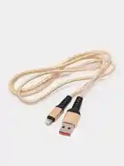 Золотой кабель USB- 8-pin GFPoWeR 02L, 1 м, 2.4A, нейлон (Lightning)