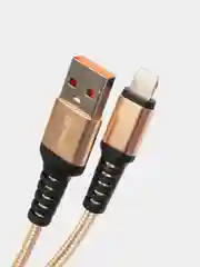 Золотой кабель USB- 8-pin GFPoWeR 02L, 1 м, 2.4A, нейлон (Lightning)
