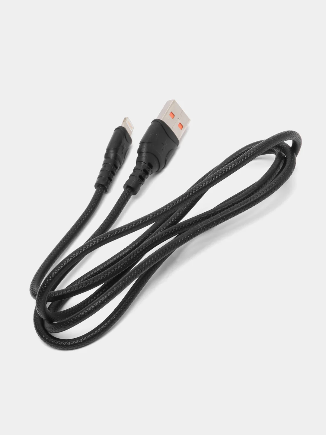 Кабель USB на Lightning "GFPower 06L", 1 метр, 2.4A, чёрный ПВХ, Apple iPhone 8-pin