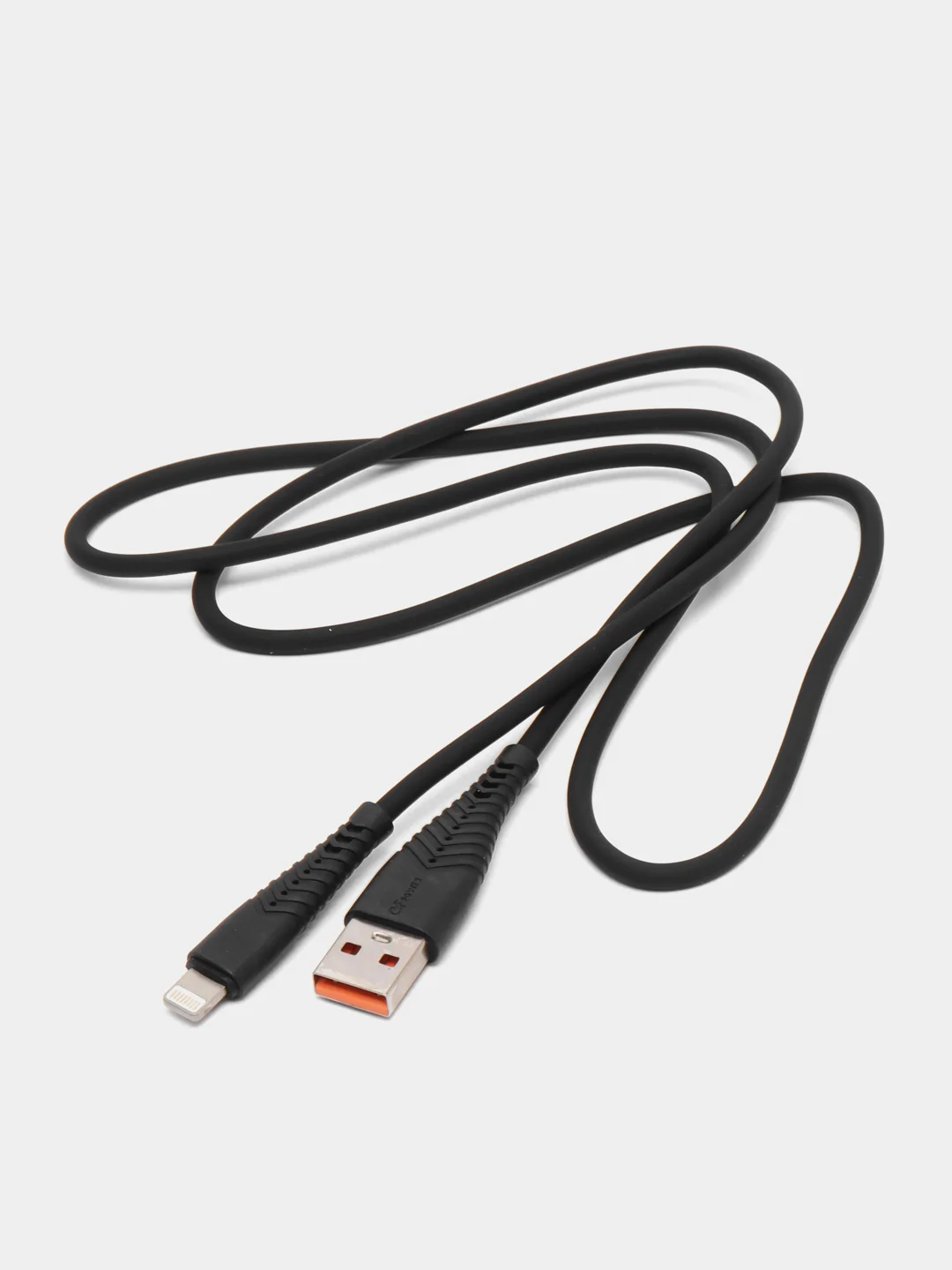 Черный кабель USB на Lightning "GFPower 19L", 1 метр, 2.4A, силикон, iPhone 8-pin