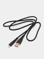 Черный кабель USB на Lightning "GFPower 19L", 1 метр, 2.4A, силикон, iPhone 8-pin