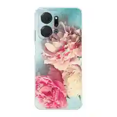 Конфетный силиконовый чехол на Honor X7A / Хонор X7A прозрачный, с рисунком, защита камеры