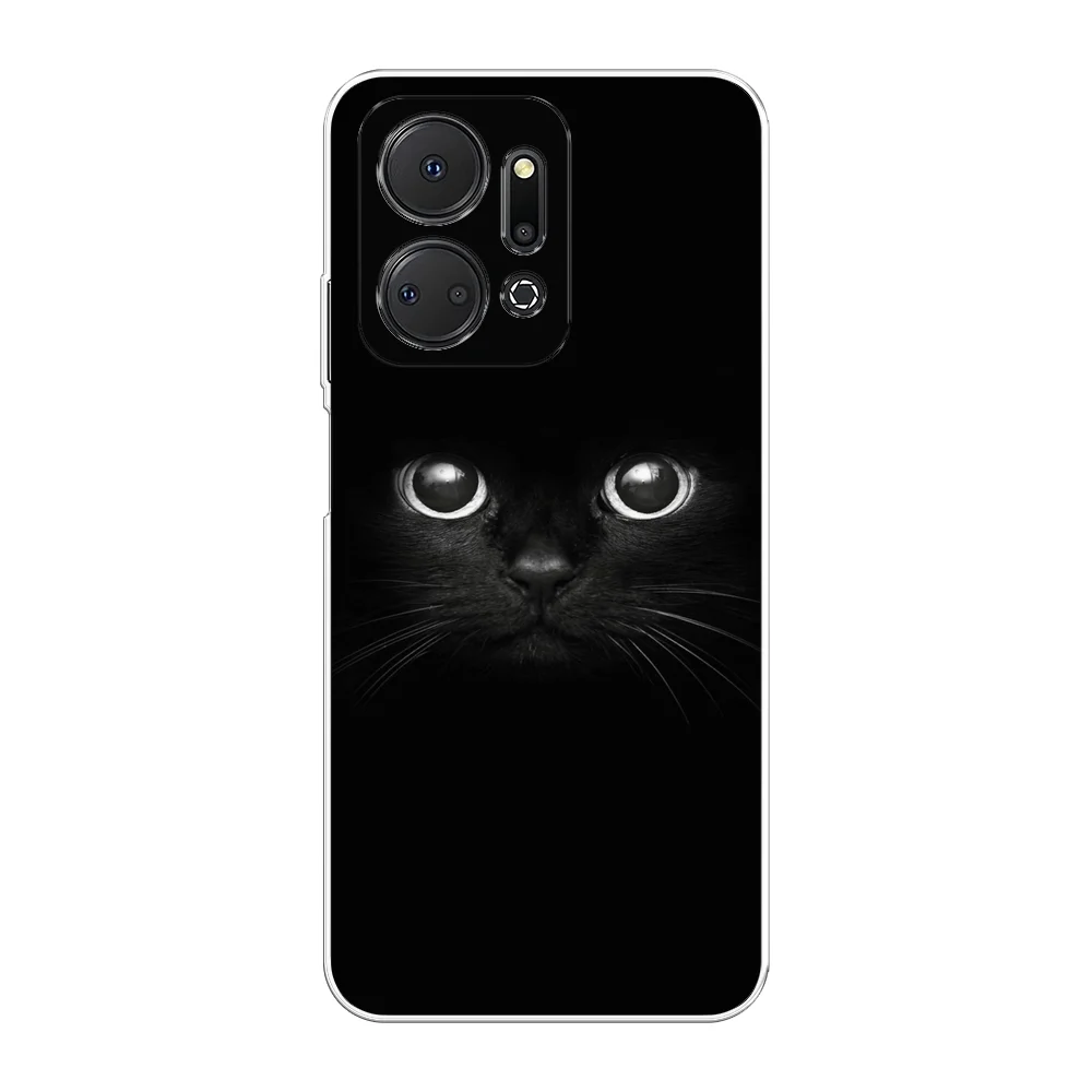 Шоколадный силиконовый чехол на Honor X7A / Хонор X7A прозрачный, с рисунком, защита камеры