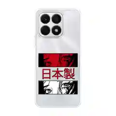 Алый силиконовый чехол на Honor X8A / Хонор X8A прозрачный, с рисунком, защита камеры