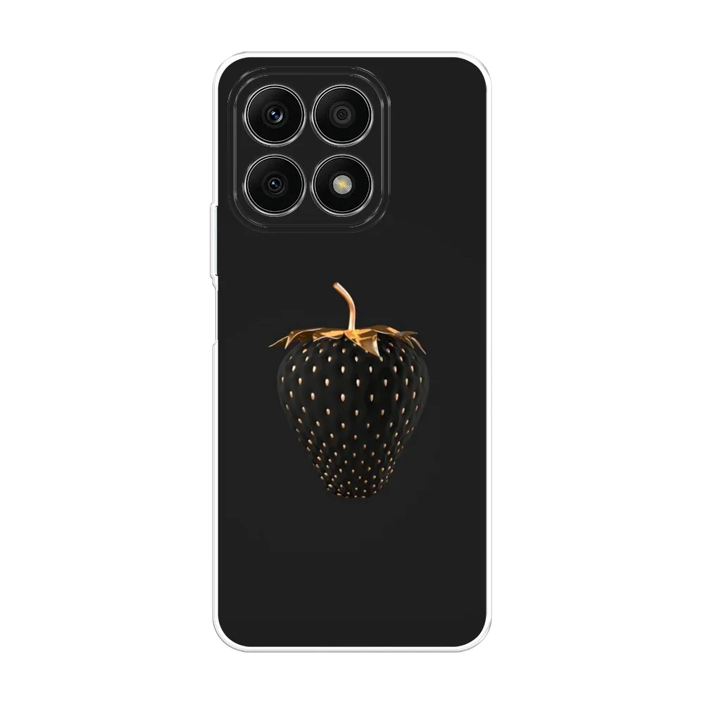 Разноцветный силиконовый чехол на Honor X8A / Хонор X8A прозрачный, с рисунком, защита камеры