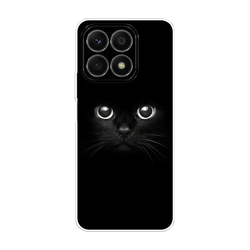 Шоколадный силиконовый чехол на Honor X8A / Хонор X8A прозрачный, с рисунком, защита камеры