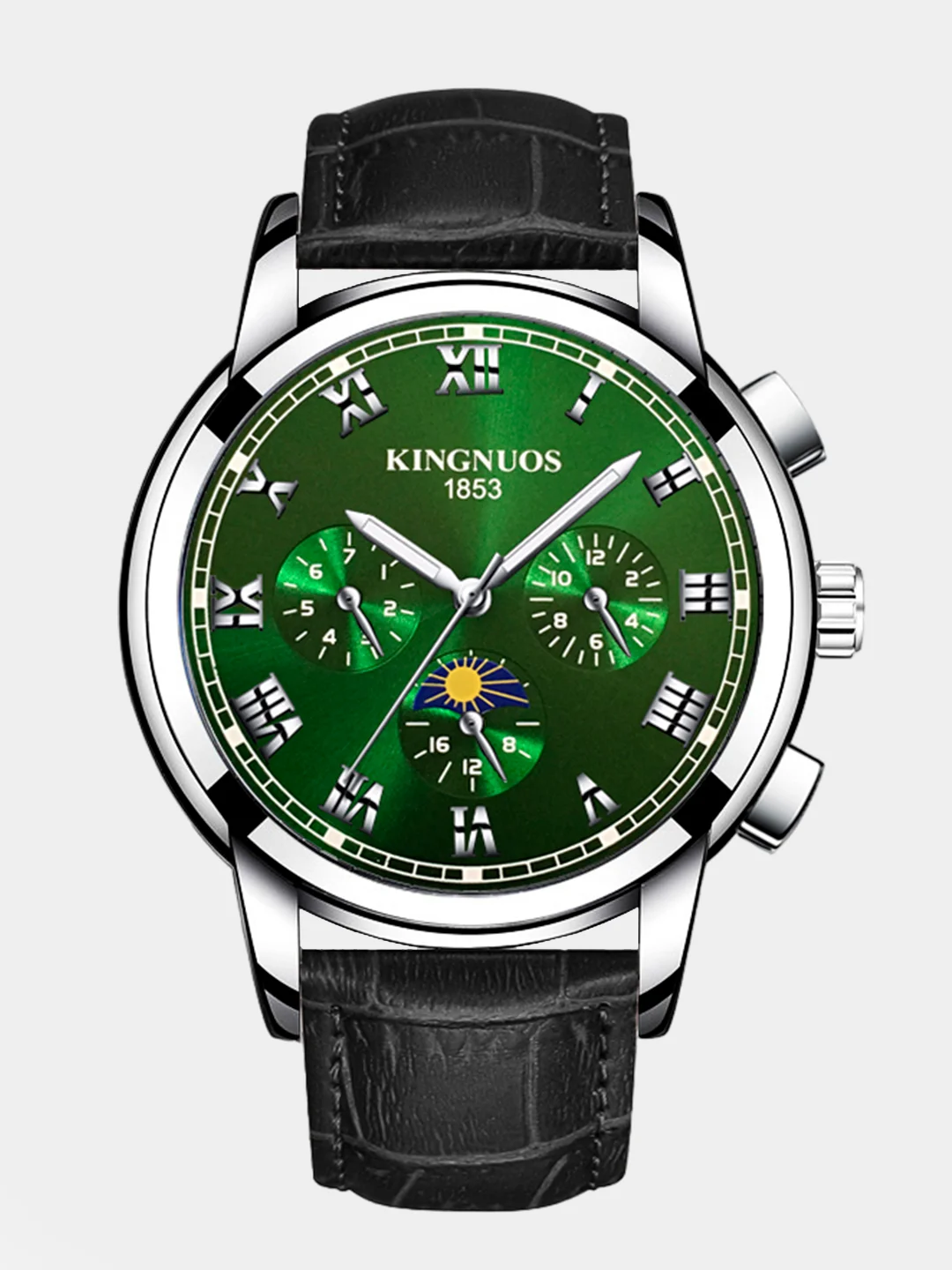 Зеленый мужские наручные часы KINGNUOS K-1751, в подарочной упаковке
