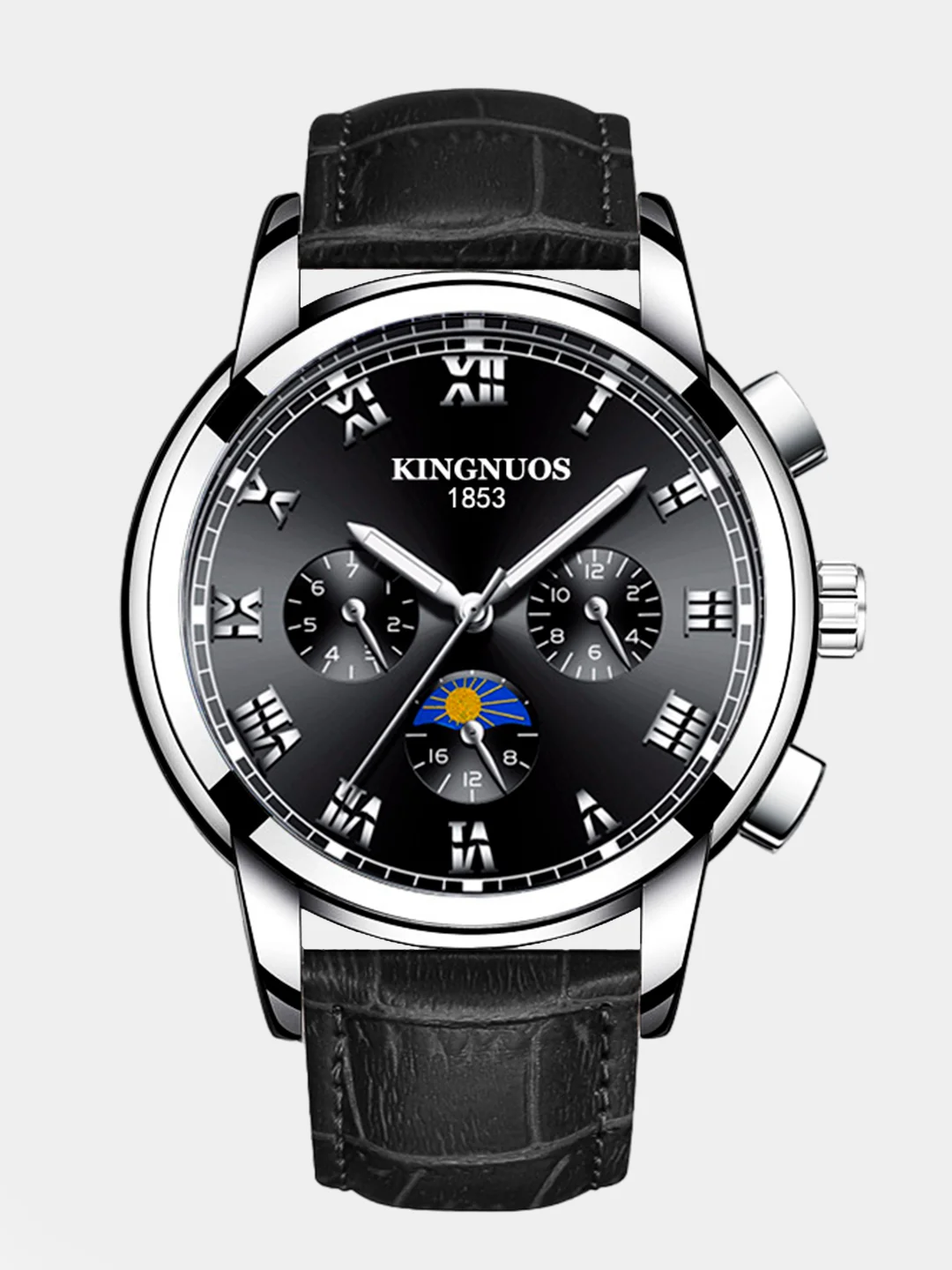 Серый мужские наручные часы KINGNUOS K-1751, в подарочной упаковке