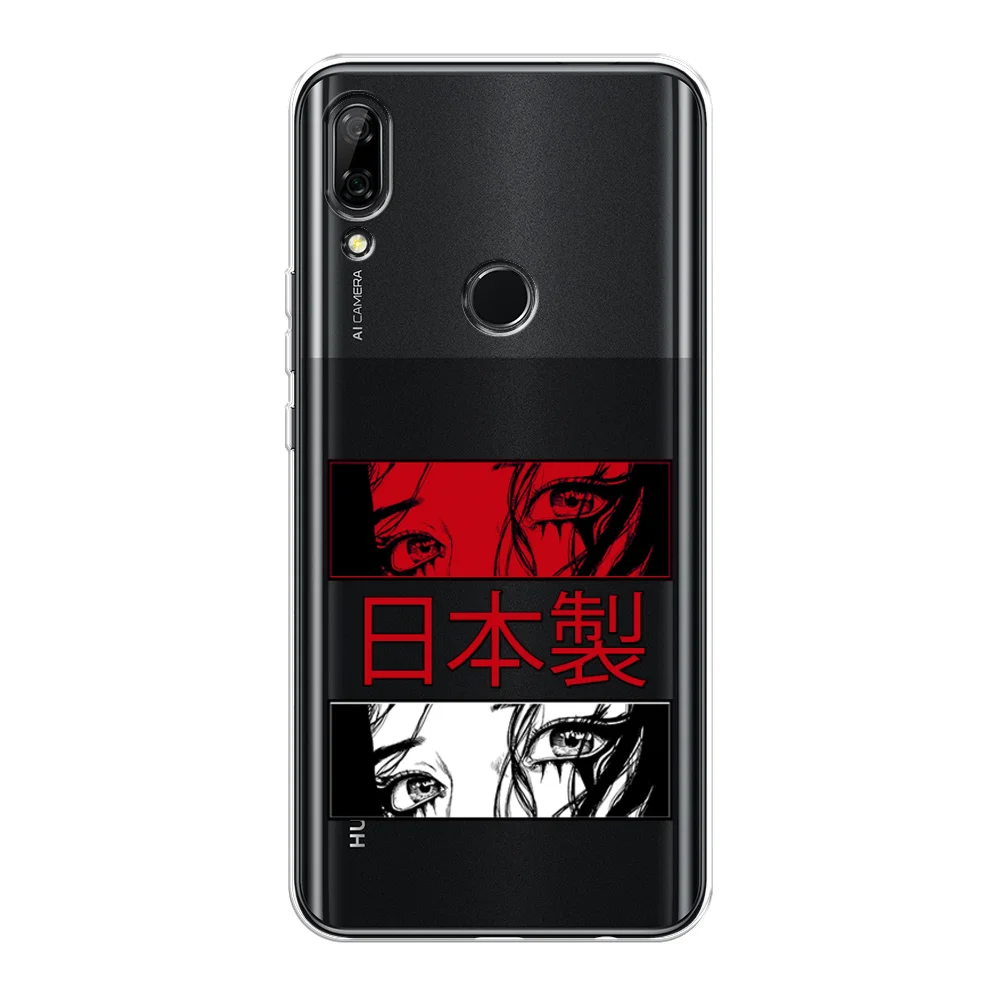 Алый чехол на Huawei P Smart Z/Honor 9X / Хонор 9Х прозрачный, с рисунком, защита камеры