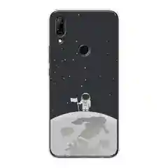 Серебряный чехол на Huawei P Smart Z/Honor 9X / Хонор 9Х прозрачный, с рисунком, защита камеры