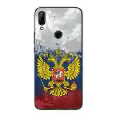 Синий чехол на Huawei P Smart Z/Honor 9X / Хонор 9Х прозрачный, с рисунком, защита камеры