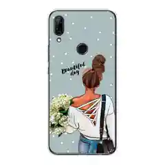 Тёмно-серый чехол на Huawei P Smart Z/Honor 9X / Хонор 9Х прозрачный, с рисунком, защита камеры
