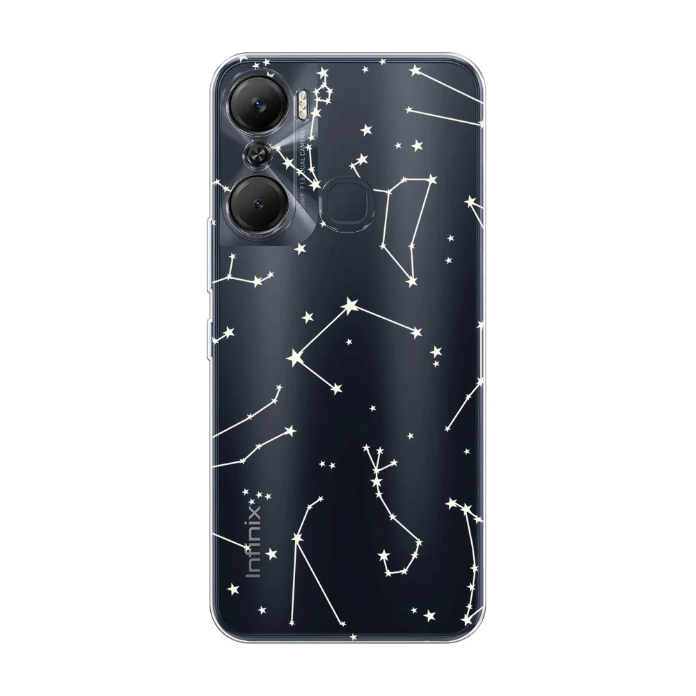 Прозрачный силиконовый чехол на Infinix Hot 12 Pro / Инфиникс Хот 12 Про с рисунком, защита камеры