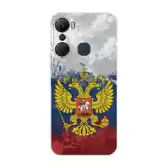 Синий силиконовый чехол на Infinix Hot 12 Pro / Инфиникс Хот 12 Про с рисунком, защита камеры