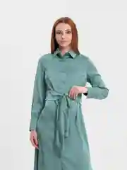 Мятный платье женское с длинным рукавом