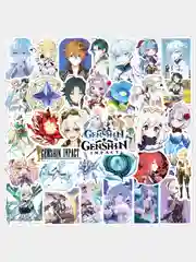 Genshin Impact, стикеры-наклейки, 50-100 штук