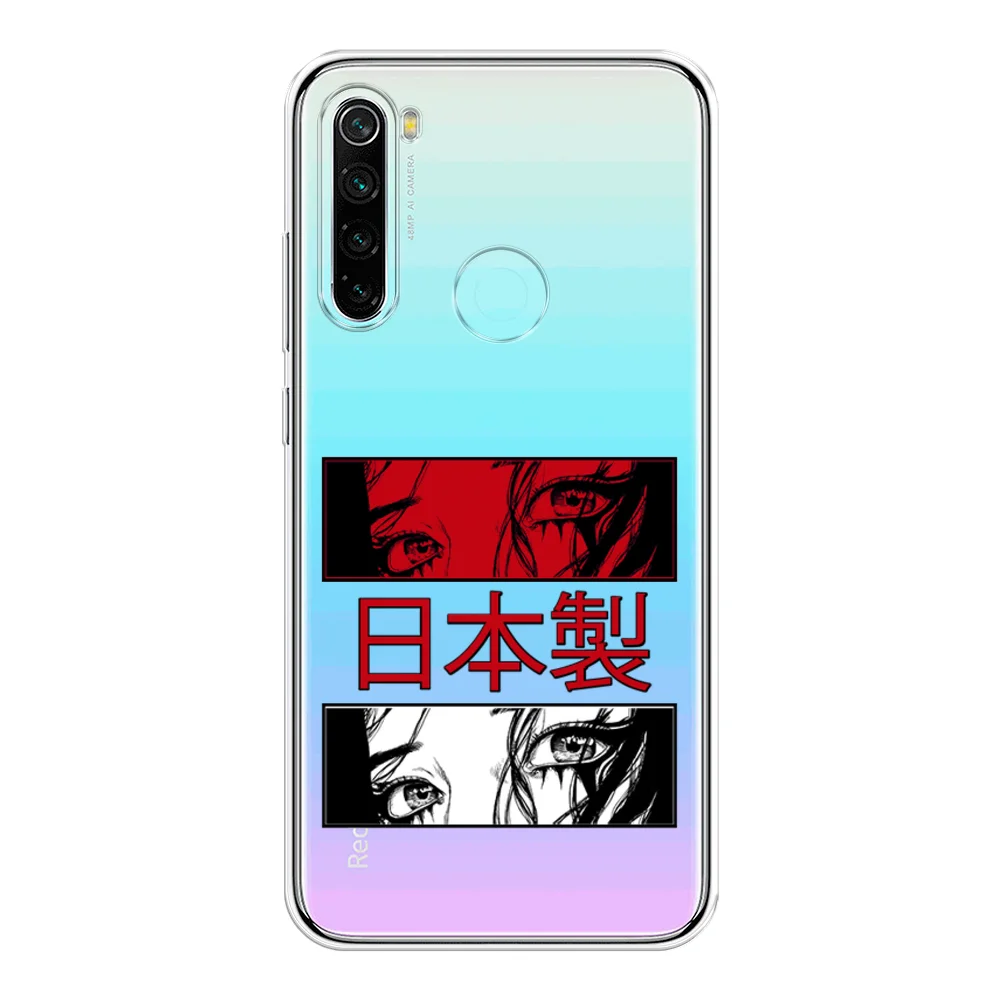 Алый силиконовый чехол на Xiaomi Redmi Note 8 / Сяоми Редми Нот 8 с рисунком, защита камеры