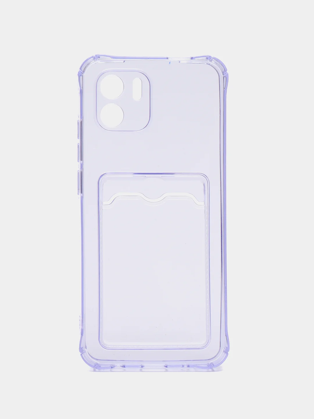 Фиолетовый силиконовый чехол Xiaomi Redmi A1, (Сяоми Редми А1), с карманом, прозрачный