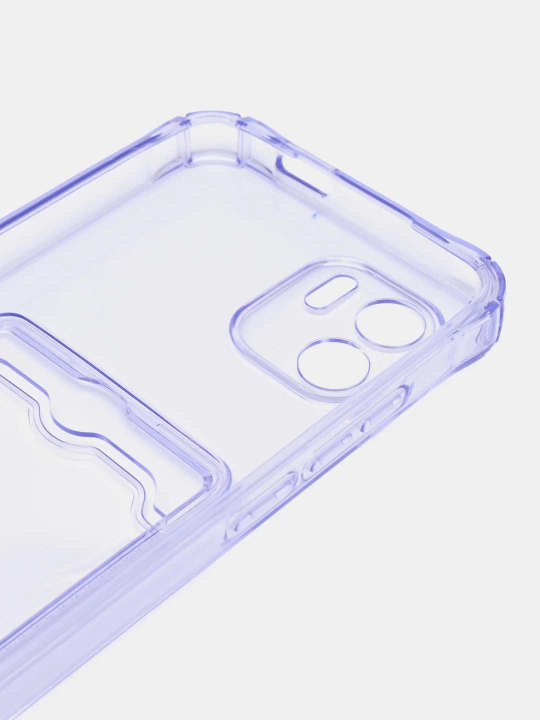 Фиолетовый силиконовый чехол Xiaomi Redmi A1, (Сяоми Редми А1), с карманом, прозрачный
