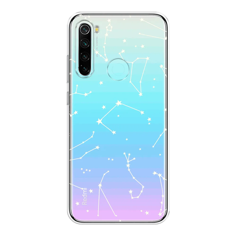Прозрачный силиконовый чехол на Xiaomi Redmi Note 8 / Сяоми Редми Нот 8 с рисунком, защита камеры