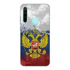 Синий силиконовый чехол на Xiaomi Redmi Note 8 / Сяоми Редми Нот 8 с рисунком, защита камеры